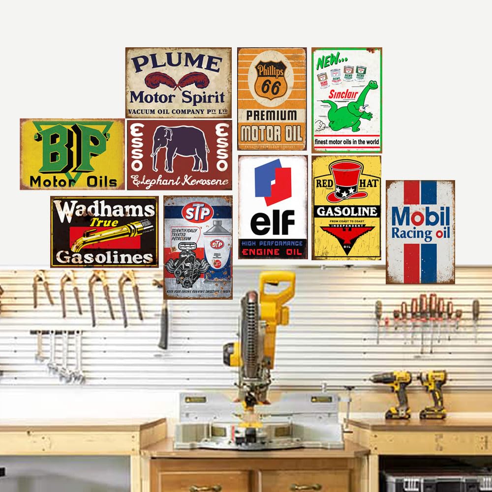 Amazon.com: 24 Pieces Reproduction Vintage Tin Signs, Gas Oil